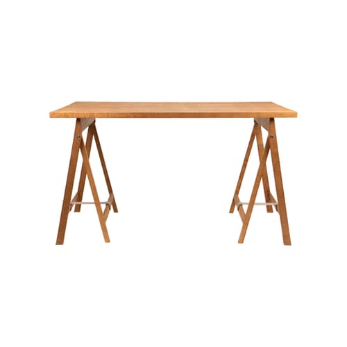  Folding Flat Trestle Desk natural wood / 130 x 63 cm - Frama  - Warm brown Birch - Recycled cotton, Solid birch