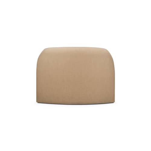 Divano modulabile Bulky tessuto beige / Modulo con angoli arrotondati a 45° - Ethnicraft - Beige chiaro - Fibra, Legno, Schiuma PU ad alta densità, Tessuto