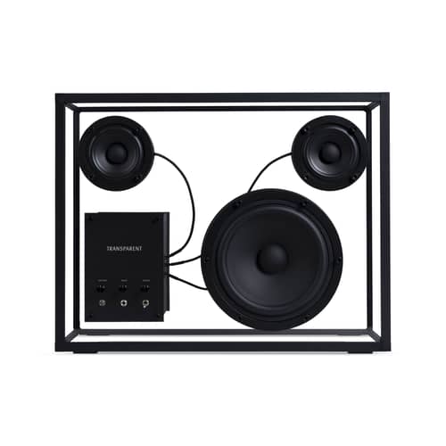 Enceinte Large verre noir transparent / L 42 x H 33 cm - Verre trempé - Transparent Speaker - Noir / Transparent - Aluminium, Verre trempé