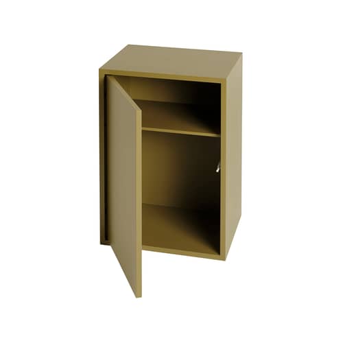 Étagère Stacked / Large 43x65 cm - Avec porte - Muuto - Vert kaki - MDF peint
