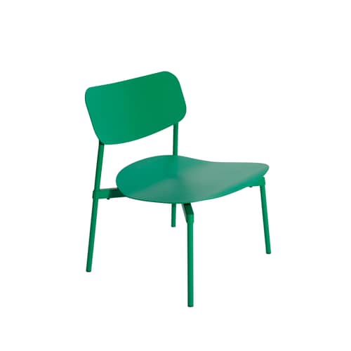 Fauteuil bas empilable Fromme / Aluminium - Petite Friture - Vert menthe - Aluminium