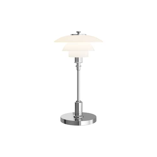 Lampe sans fil rechargeable PH 1/1 LED - Louis Poulsen - Chromé / Blanc - Aluminium chromé, Verre soufflé bouche