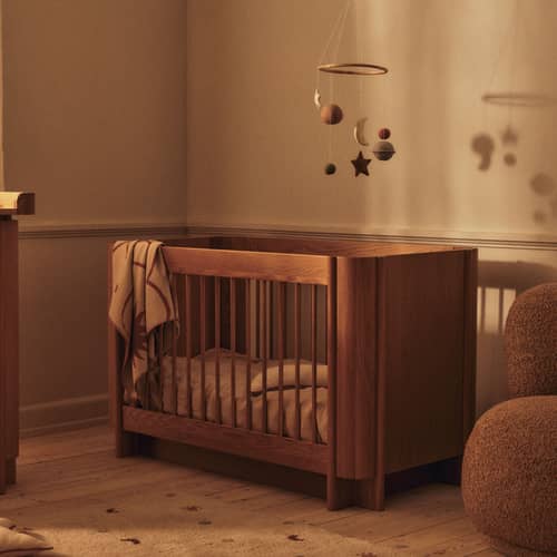 Mitwachsendes Babybett Tilu holz natur - Ferm Living - Eiche - Eichenfurnier, massive Eiche