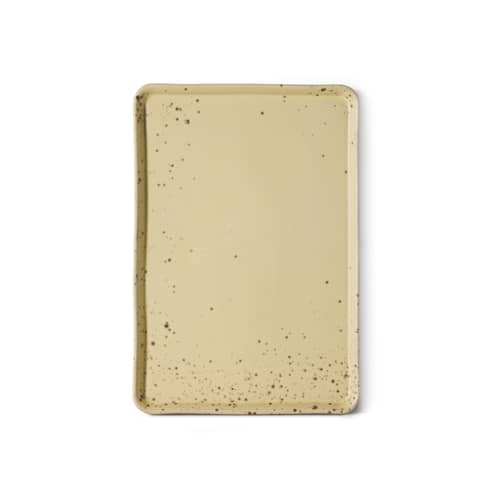 Piatto di portata 70s ceramics ceramica beige / Piano/vassoio - 22,5 x 33 cm - HK LIVING - Grana - Gres smaltato