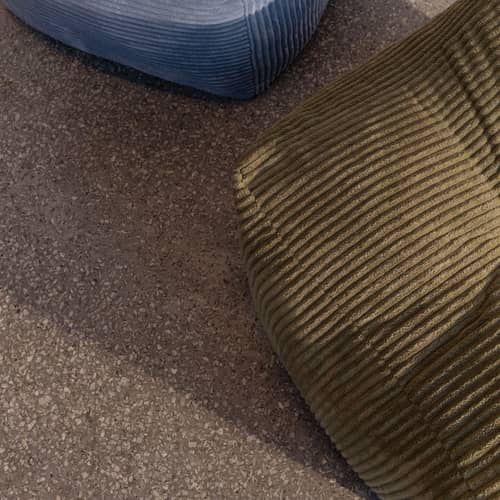 Pouf Buddy tissu vert / 50 x 50 cm - KARUP - Vert kaki 553 (velours côtelé) - 
