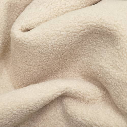 Pouf Point Large Sherpa tissu blanc beige / Ø 70 cm - Tissu Sherpa (fausse fourrure) - Fatboy - Ecru (tissu peluche Sherpa) - Tissu peluche Sherpa