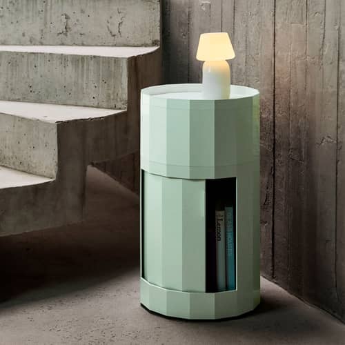 Rangement Facet High / H 66 cm - 1 porte / Avec roulettes - Hay - Vert menthe - ABS recyclé