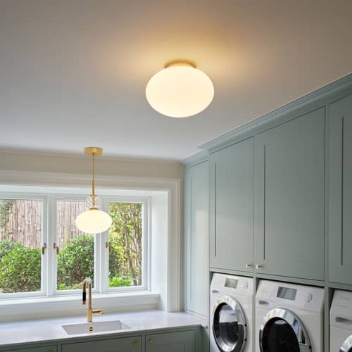 Rizzatto 301 Ceiling light glass white / Ø 30 cm - NUURA - Ø 30 cm - Aluminium, Mouth blown glass