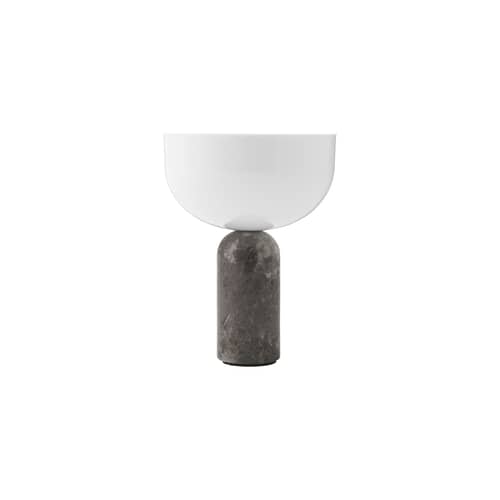 Schnurlosleuchte Kizu LED marmor grau / Sockel Marmor - H 24 cm - NEW WORKS - Grauer Marmor - Marmor, Polyacryl