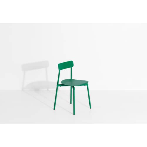 Sedia impilabile Fromme metallo verde / Alluminio - Petite Friture - Verde Menta - Alluminio