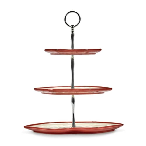 Servierplatte Les Objets Mouleversants keramik rot / 3 Tabletts - Serax - Rot & Weiß - Metall, Sandstein