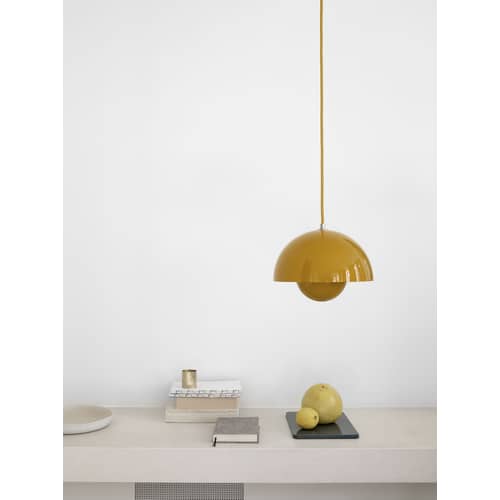 Suspension FlowerPot VP1 métal blanc / Ø 23 cm - By Verner Panton, 1969 - &tradition - Blanc mat - Aluminium laqué