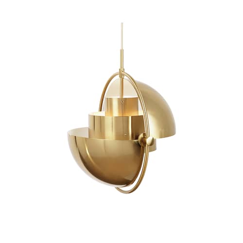 Suspension Multi-Lite Large métal or / Ø 36 cm - Modulable & orientable / Réédition 1972 - Gubi - Laiton - Métal