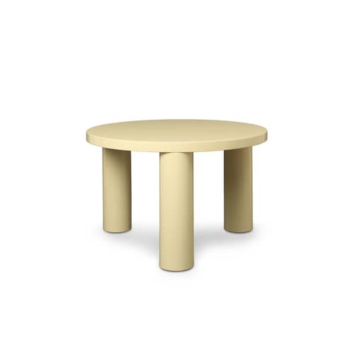 Table basse Post Small laqué jaune / Ø 65 x H 41 cm - Ferm Living - Limonade - MDF laqué