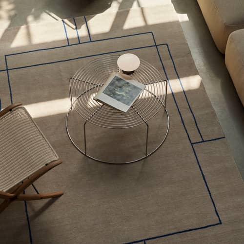Table basse Wire VP17 métal / Ø 74 cm - Sans plateau - &tradition - Sans plateau - Fil d\'acier inoxydable poli