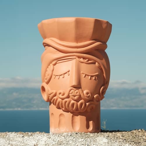 Tabouret Magna Graecia - Man céramique orange / Terre cuite - Seletti - Terracotta - Terre cuite