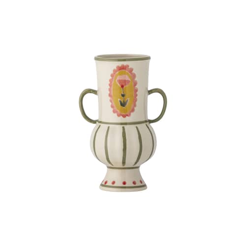 Vaso Odina ceramica verde / Ø 9 x H 21 cm - Bloomingville - Verde - Gres smaltato
