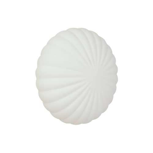 Kumu Wall light with plug glass white / Ø 25 cm - HÜBSCH - White - Iron, Mouth blown glass