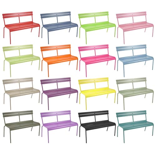 Banc avec dossier Luxembourg métal vert / 3 places - L 118 cm - Fermob - Tilleul - Aluminium laqué
