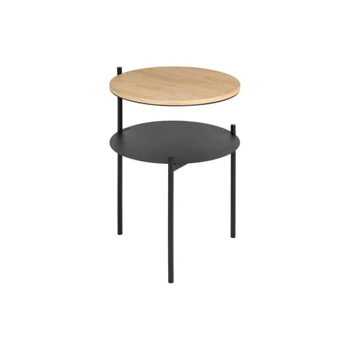 Tu Bedside table natural wood / Ø 40 x H 52.5 cm - NOO.MA - Oak - Oak veneer, Steel