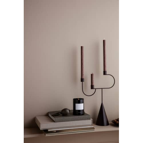Avant Candelabra metal black Object - Ferm Living - Black - Thermolacquered metal
