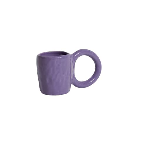 Kaffeetasse Donut Medium keramik violett / Ø 8 x H 9 cm - Petite Friture - Heidelbeere - emaillierte Fayence
