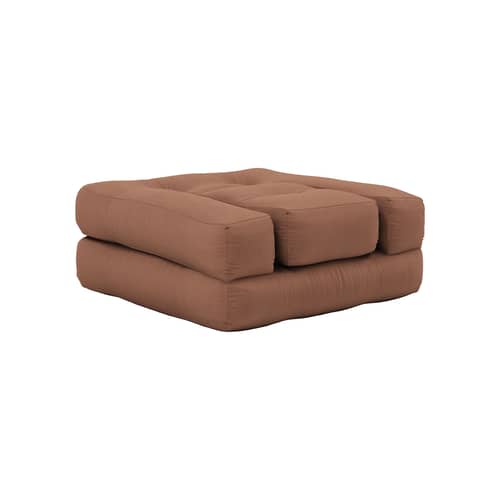 Fauteuil convertible enfant Mini Cube / Lit d\'appoint - KARUP DESIGN - Brun argile 759 - Coton, Fibres mélangées, Mousse