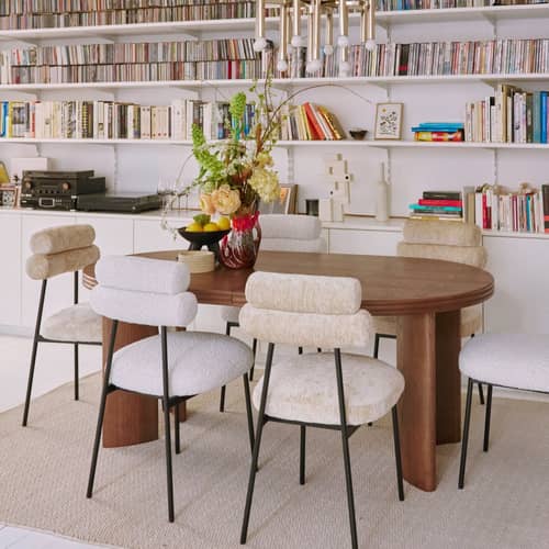 Ausziehtisch Mira holz braun / L 100–180 cm – 4–8 Personen - NV GALLERY - Nussbaum-Optik - Bois composite, Placage noyer