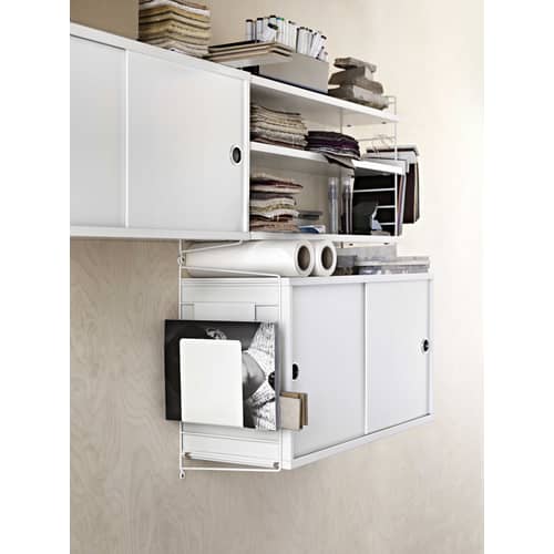 Lot de 2 montants muraux / H 50 x P 30 cm - String Furniture - Blanc - Acier laqué
