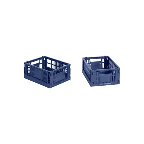 Lot de 2 paniers Colour Crate MINI plastique bleu / 17 x 13 cm - Recyclé - Hay - Bleu foncé - Polypropylène recyclé