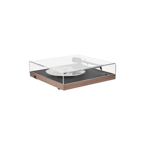 Platine vinyle Square CC - La Boîte Concept - Noyer  / Cuir noir - Aluminium, Cuir, MDF, Noyer