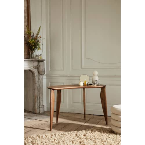 Schreibtisch Feve holz natur / 117 x 60 cm - Nussbaum - Ferm Living - Nussbaum - Nussbaum massiv FSC