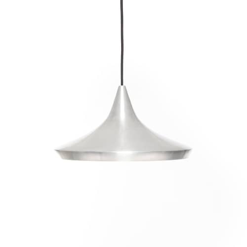 Sospensione Unbeaten Wide LED metallo argento / Ø 36 x H 16 cm - Tom Dixon - Alluminio grezzo - Alluminio filato