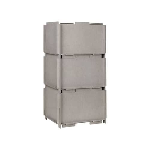 Stapelbox Stacie holz grau / 44 x 34 x H 28 cm - MDF - BROSTE COPENHAGEN - Hellgrau - Holzfaserplatte