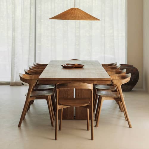 Table à rallonge Double bois marron / L 200 à 300 cm - 8 à 12 personnes - Ethnicraft - Teck - Teck massif