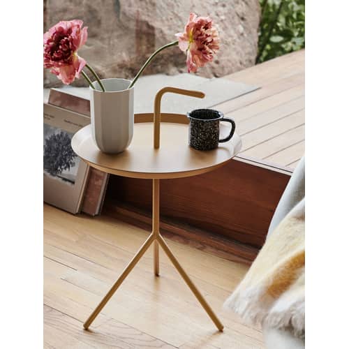 Table basse Don\'t leave Me / Ø 38 x H 42,7 cm - Hay - Caramel - Acier laqué