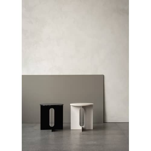 Table d\'appoint Androgyne métal noir / Ø 40 x H 43 cm - Audo Copenhagen - Table / Noir - Acier époxy