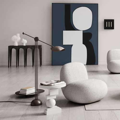 Table d\'appoint Artist / Ø 44 x H 50 cm - Béton fibré - 101 COPENHAGEN - Blanc (béton fibré) - Béton fibré