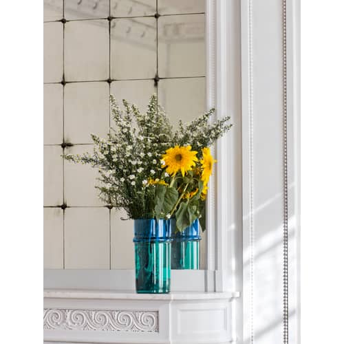 Vase Moroccan Large verre vert bleu / Ø 14 x H 29 cm - Hay - Vert & bleu - Verre soufflé recyclé
