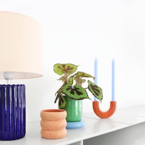 Vaso Flab ceramica arancione / Ø 10 x H 10 cm - Gres - & klevering - H 10 cm / Terracotta - Gres