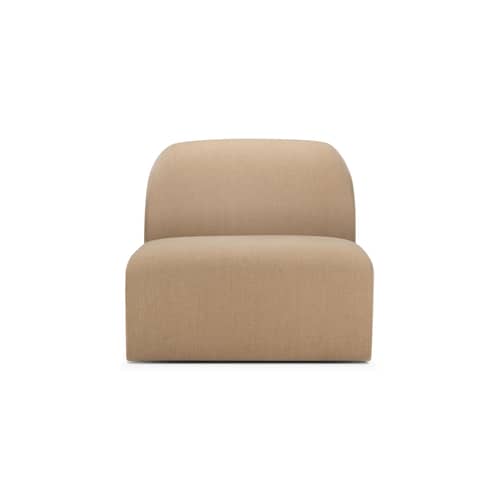 Chauffeuse Bulky / Module central - Ethnicraft - Beige Sepia clair - Bois, Fibre, Mousse PU haute densité, Tissu