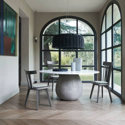 Gray 23 Chair wood grey - Gervasoni - Grey - Lacquered oak