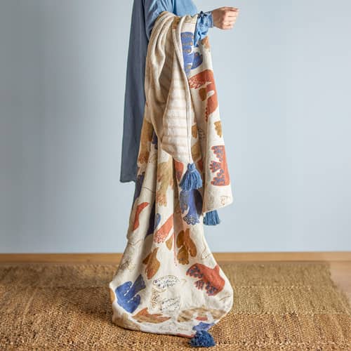 Decke Anniversary textil bunt / 160 x 130 cm - Recycelte Baumwolle - Bloomingville - Bunt - Recycelte Baumwolle