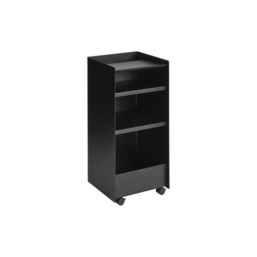 Desserte à roulettes Folded Tall métal noir / Ouvert - H 83,7 cm - Muuto - Noir - Acier