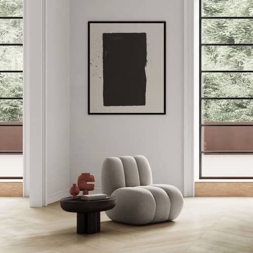 Gepolsterter Sessel Toe textil beige - 101 COPENHAGEN - Taupe (Stoff Pallazo 163) - Gewebe, Holz, Schaumstoff