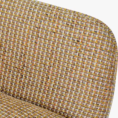 Drehsessel Kingscross textil gelb - NV GALLERY - Gelb / Messing Gebürstet - High Density-Schaum, rostfreier Stahl, Tissu Tweed