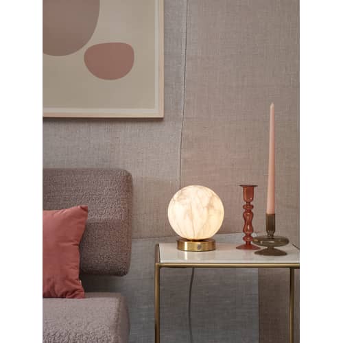 Lampe De Table Burlesque 52cm Gris Doré Avec Pied En Marbre - Maison