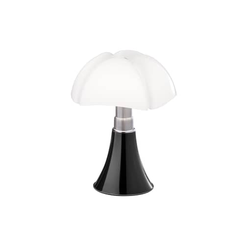 Lampe de table Minipipistrello LED / H 35 cm - Gae Aulenti, 1965 - Martinelli Luce - Marron foncé - Acier inox brossé, Aluminium verni, Méthacrylate