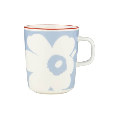 Mug Unikko céramique bleu / 25 cl - Marimekko - Unikko / Bleu ciel - Grès