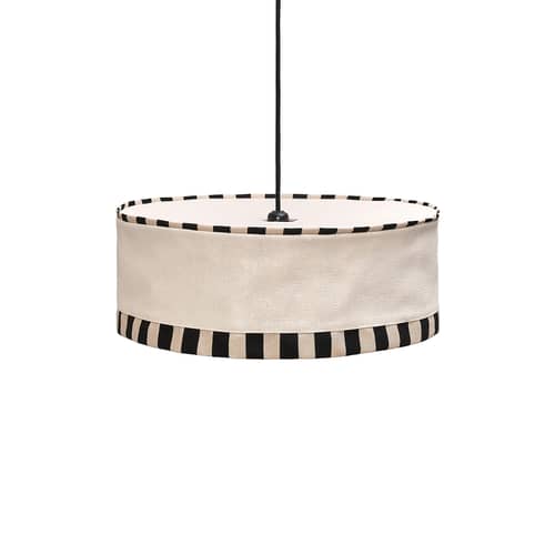 Paralume Paul tessuto beige / Ø 50 x H 18 cm - NOBODINOZ - Naturale - Cotone biologico, Ferro